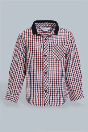 Red Checkered Long Sleeved Shirt