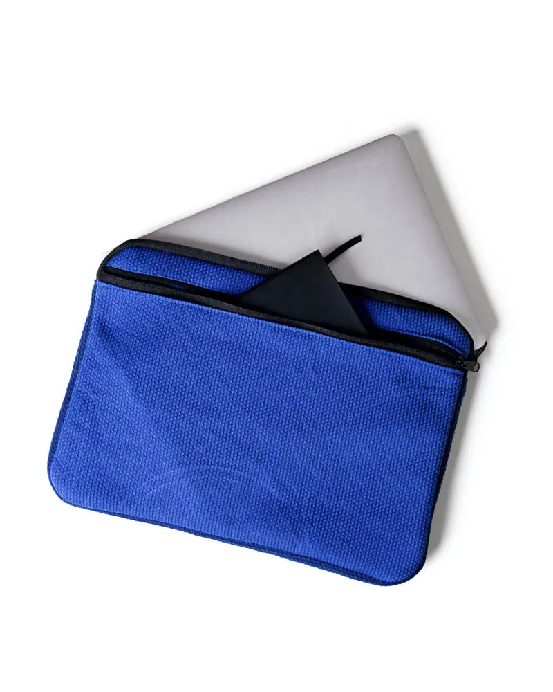 Repurposed Small Laptop Sleeve - Blue