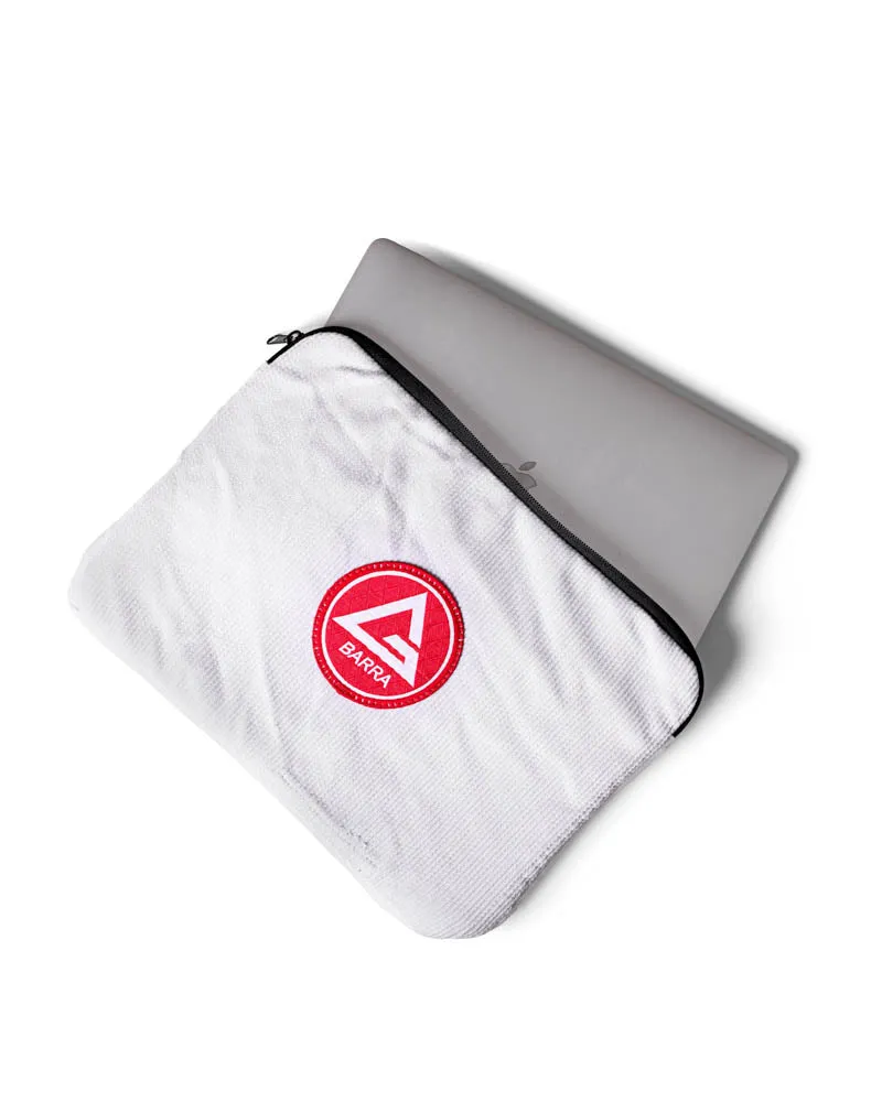 Repurposed Small Laptop Sleeve - White
