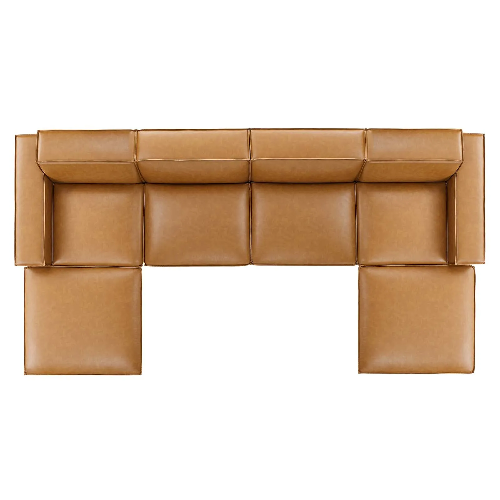 Restore 6-Piece Vegan Leather Sectional Sofa Tan EEI-4713-TAN