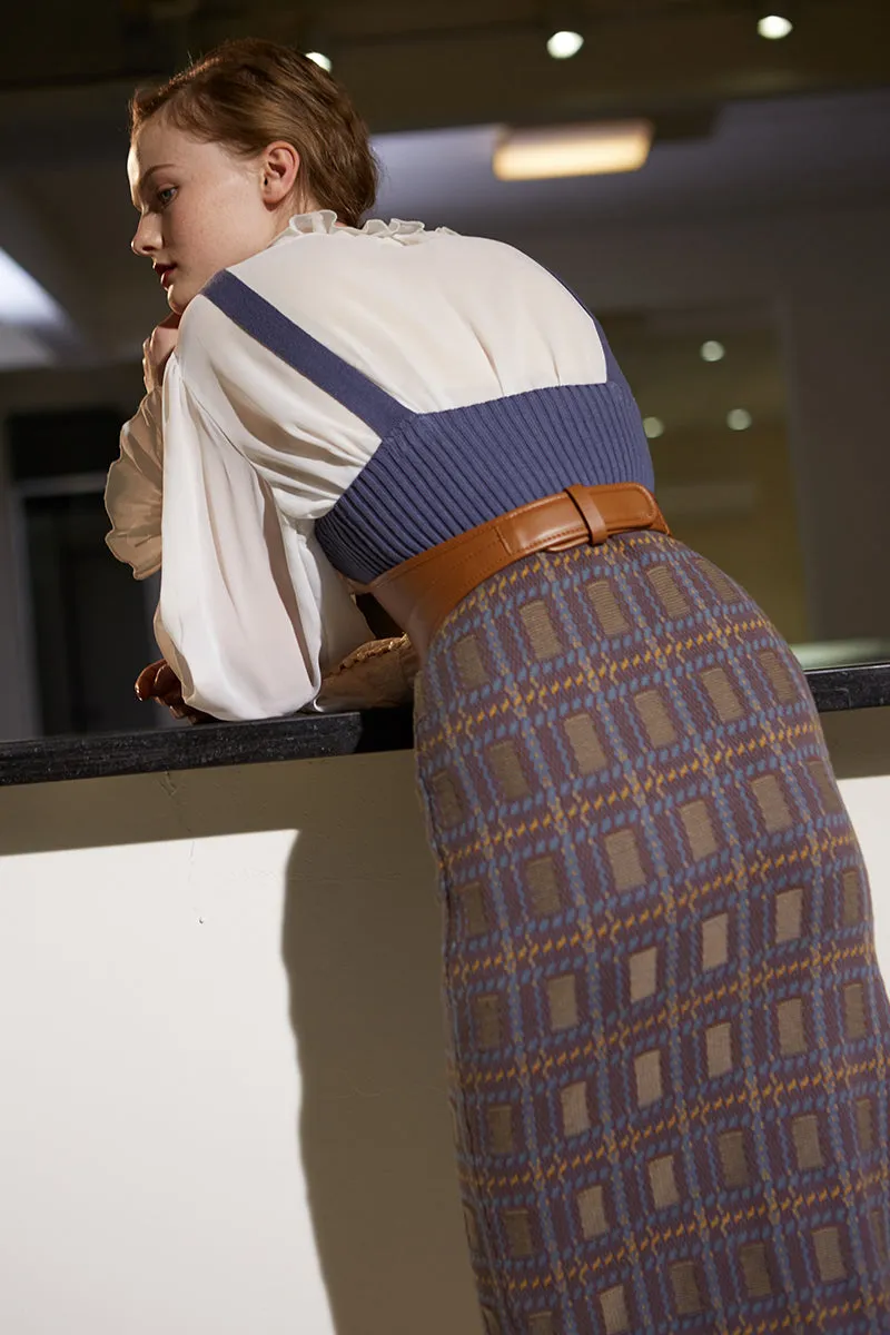 Rimless | High Waisted Overall Strapped Knitted Dress