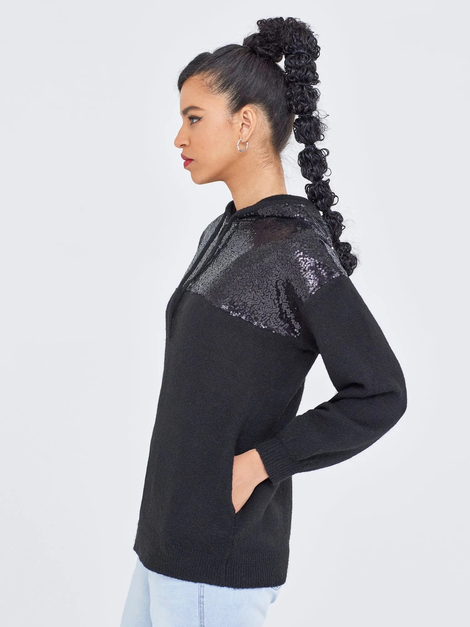 Sequin Hoodie Sweater