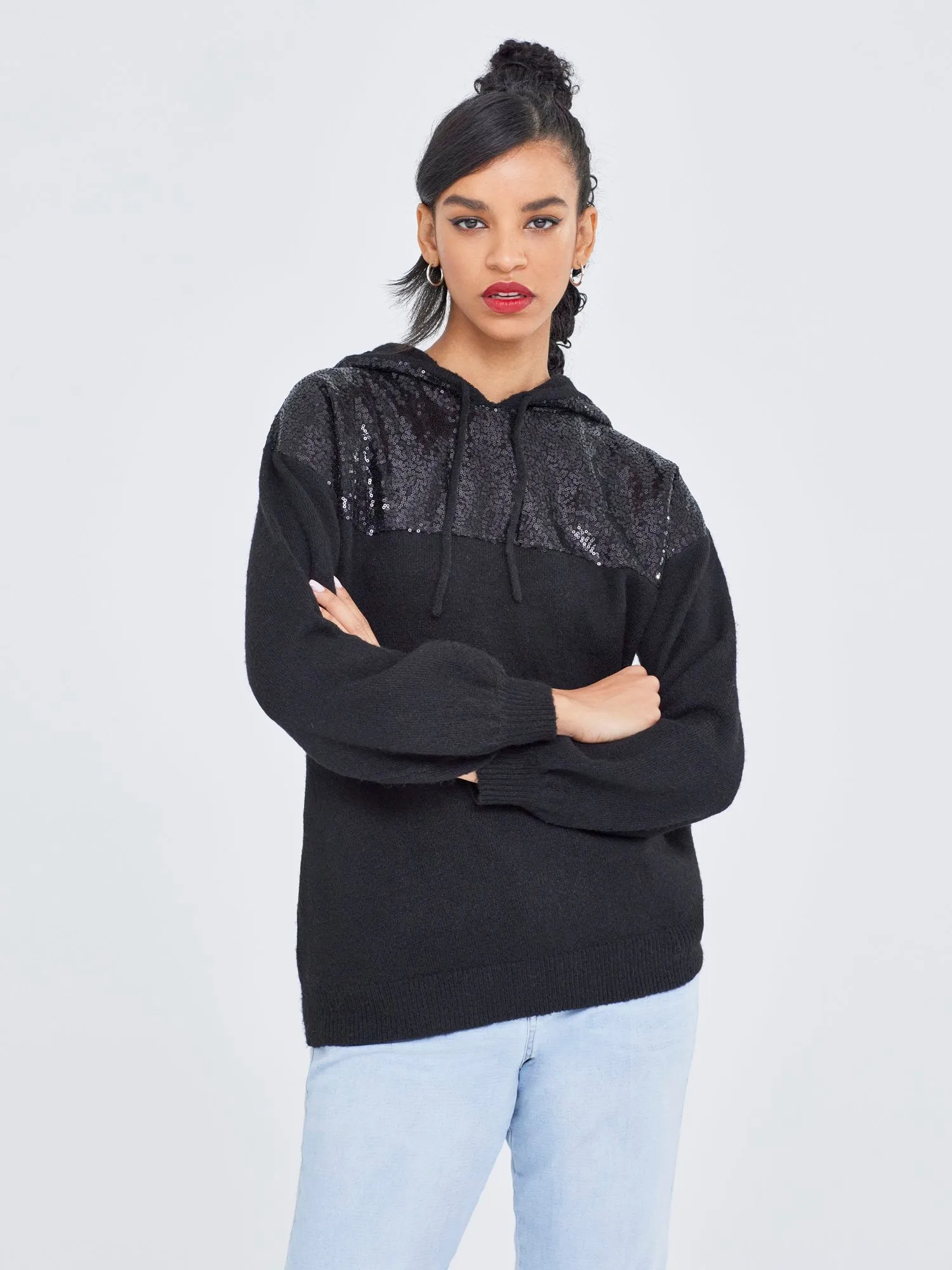 Sequin Hoodie Sweater