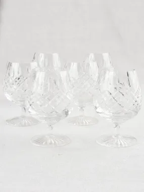 Set of 6 vintage crystal cognac glasses 5½"