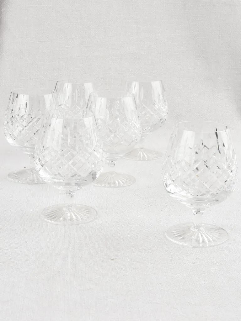 Set of 6 vintage crystal cognac glasses 5½"