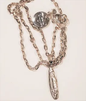 Short Silver Chain Necklace With Drop Pendant