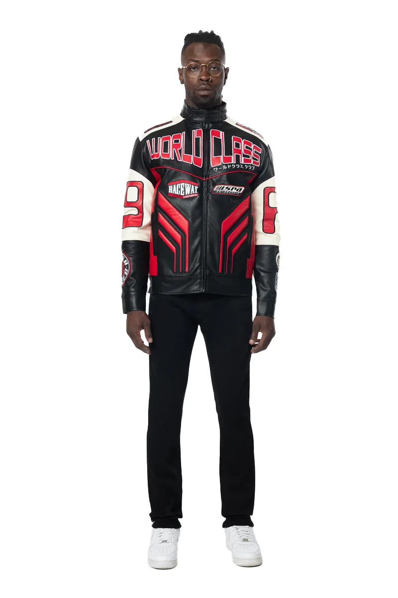 Smoke Rise Men's PU Leather Racing Jacket