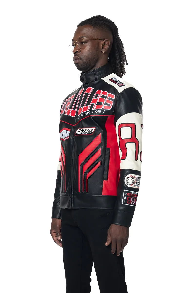 Smoke Rise Men's PU Leather Racing Jacket