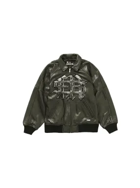 Sole et. Al Revølutiøn Leather Biker Jacket : Military Green