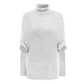 Solid Knitting Sweaters For Women Turtleneck Batwing Sleeves Loose Designer Sweater Female Fashion Clothing