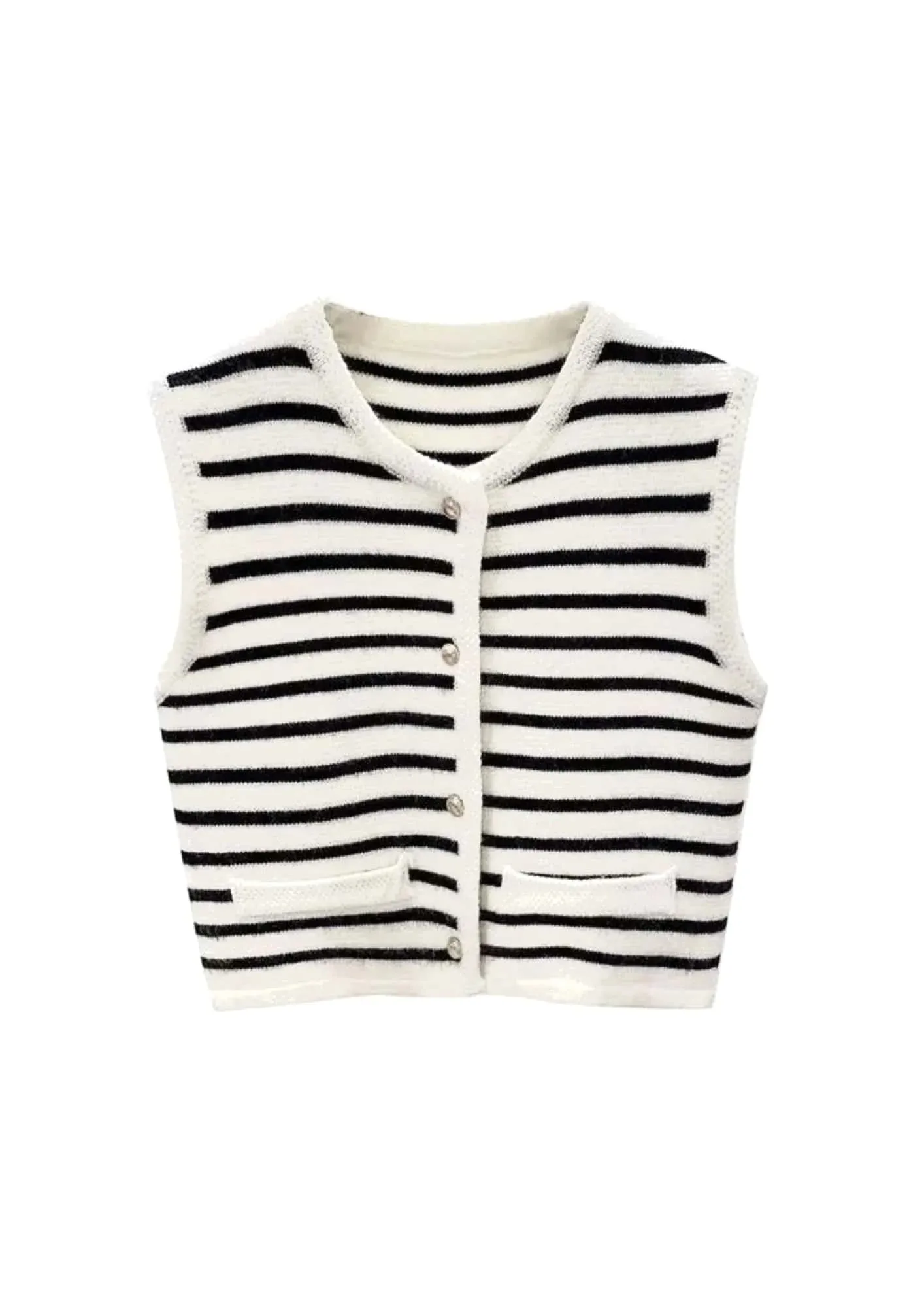 STRIPED KNITTED VEST