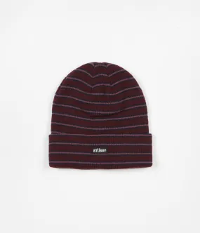 Stussy Striped Cuff Beanie - Wine
