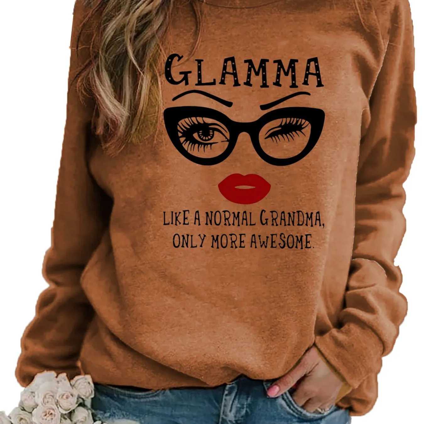 Stylish Alphabet-Print Sweatshirt: Durable, Comfort Stretch - Versatile & Casual, Ideal from Spring to Fall