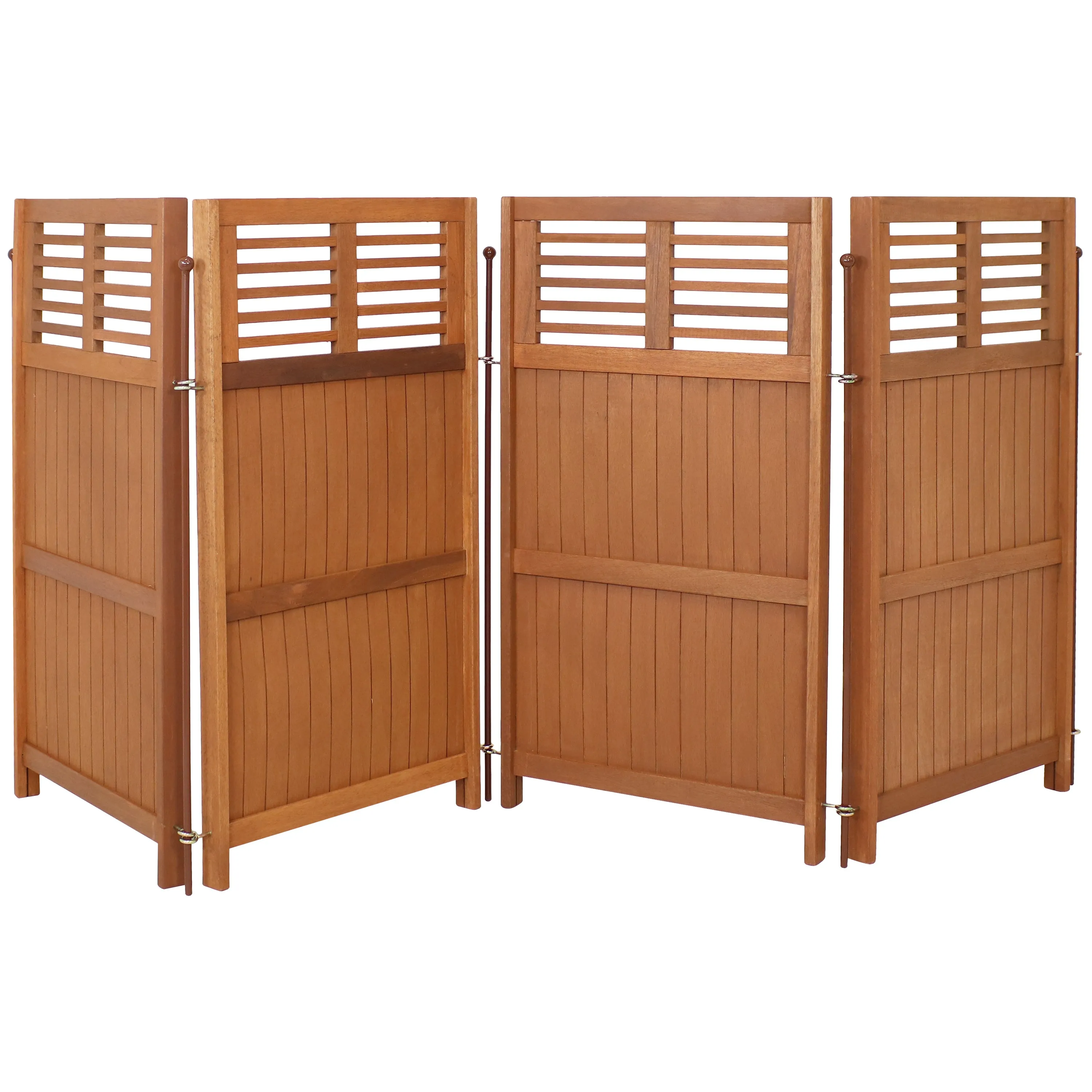 Sunnydaze Folding Outdoor Wood Privacy Screen - 44" H