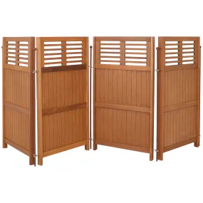 Sunnydaze Folding Outdoor Wood Privacy Screen - 44" H
