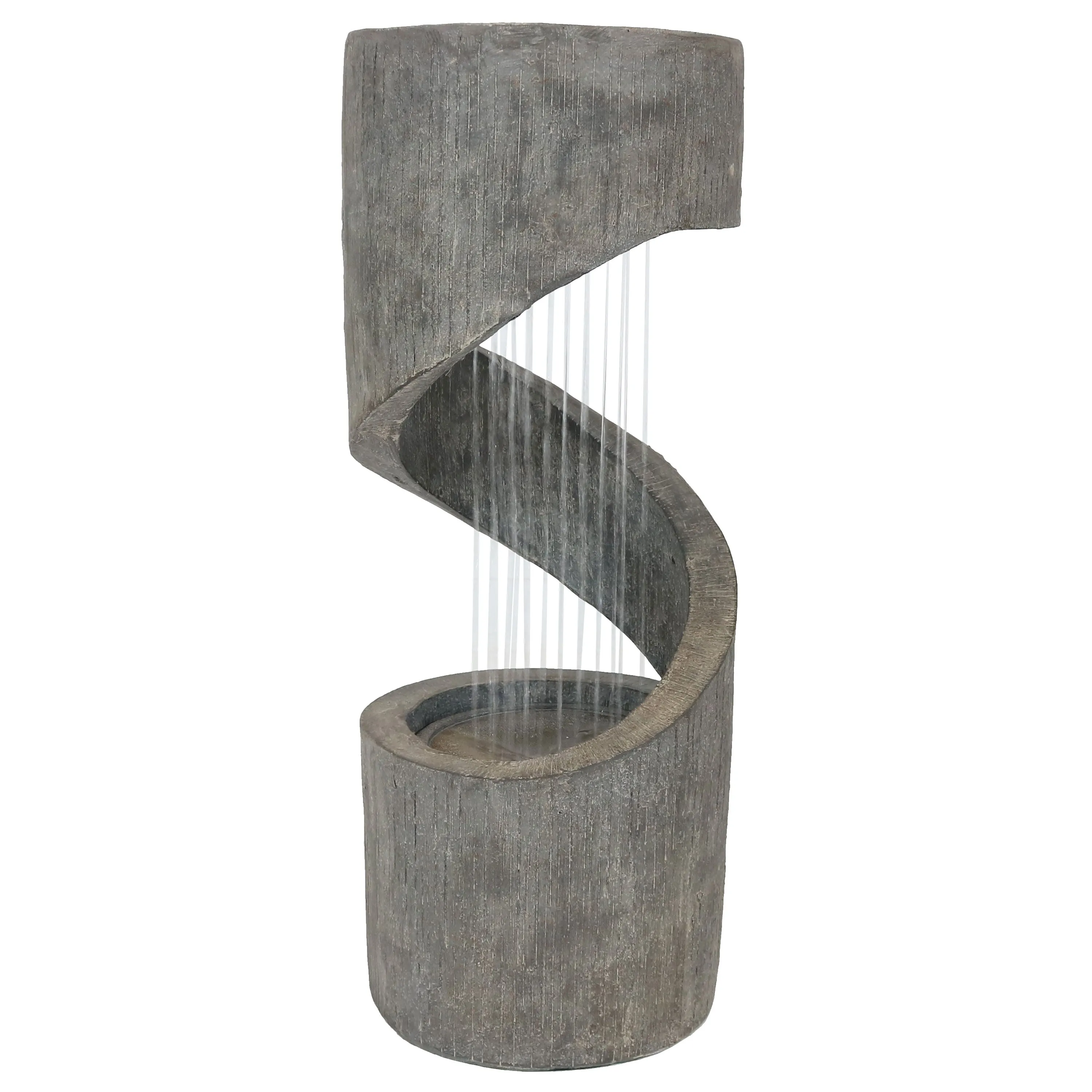 Sunnydaze Showering Spiral Contemporary Fountain with Light - 31"