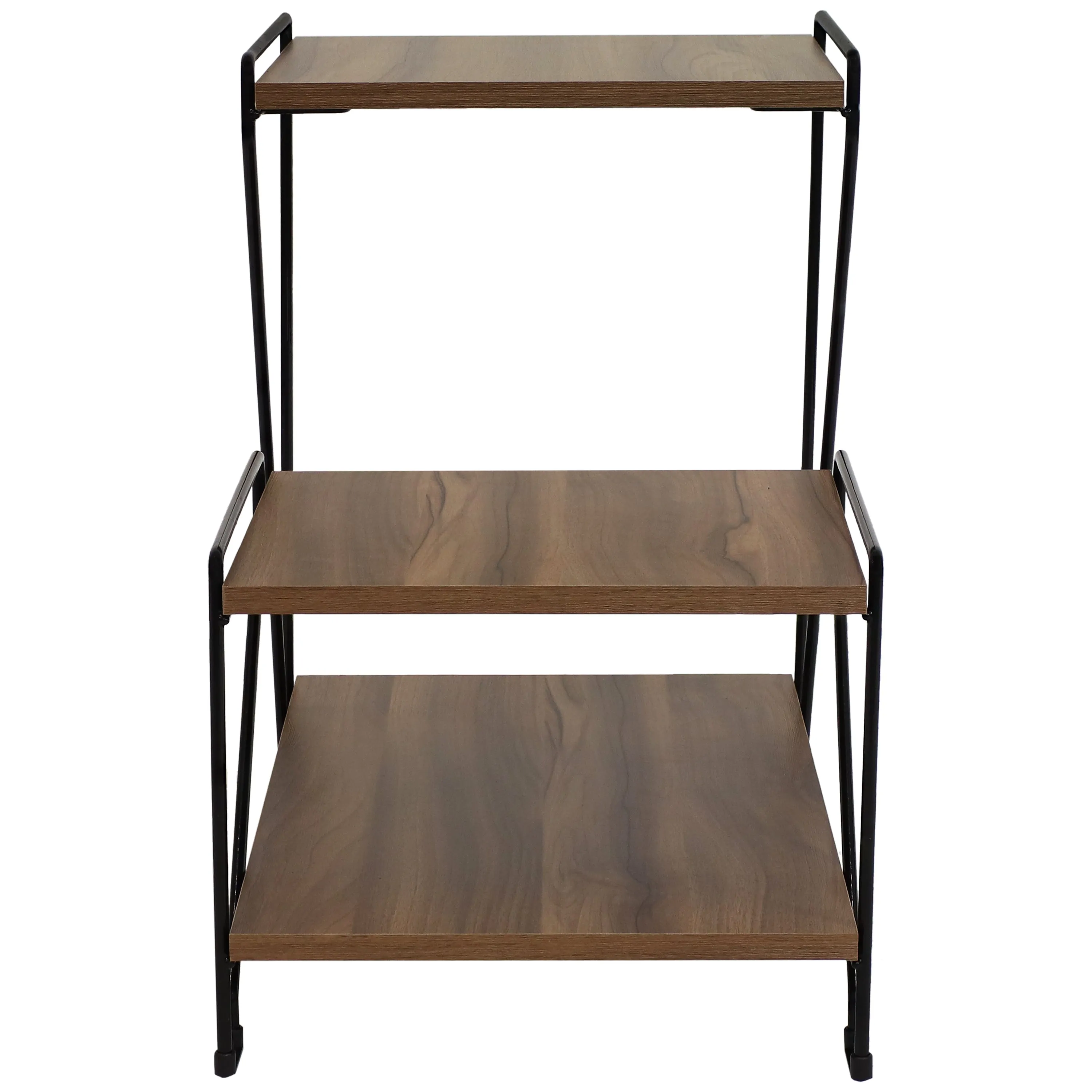 Sunnydaze Side Table with Faux Woodgrain Shelves - 21” H