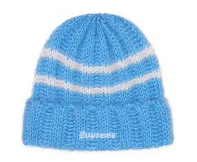 SUPREME BLUE BRISHED STRIPE BEANIE (AW24)