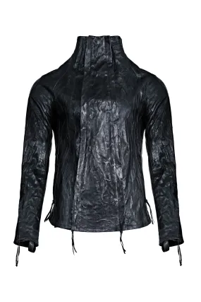 Textured Bondage Leather Jacket