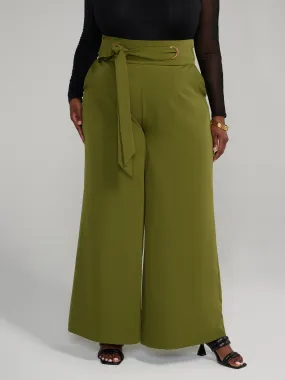 Tie-Waist Wide Leg Pants