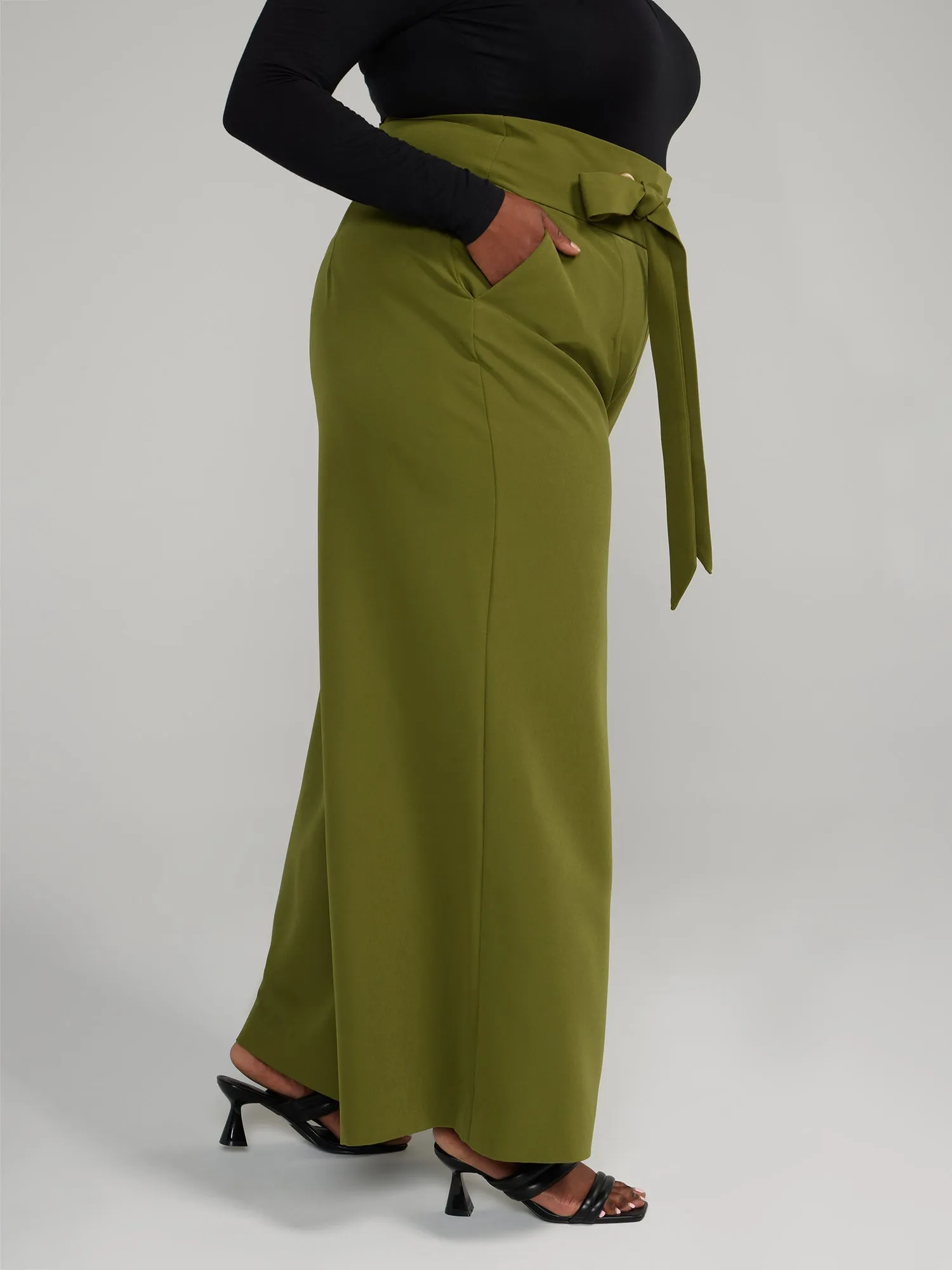 Tie-Waist Wide Leg Pants