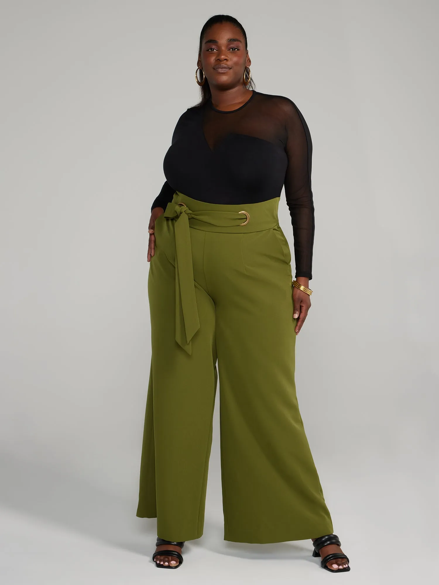 Tie-Waist Wide Leg Pants