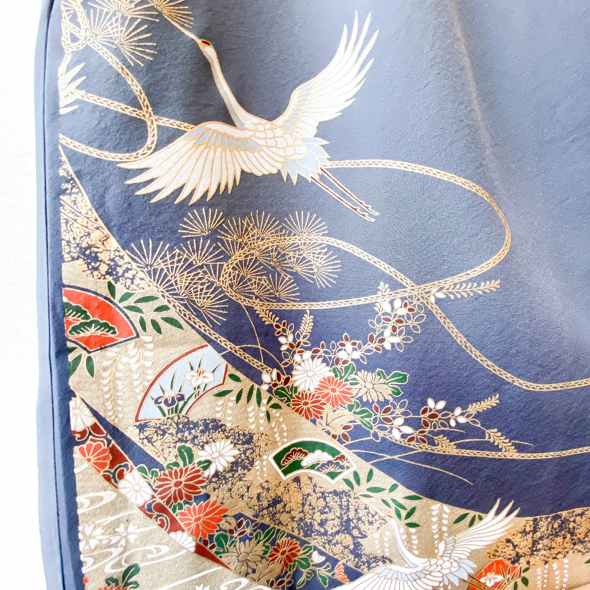 Tsumugi | Japanese Vintage Silk Kimono Dress - Grey