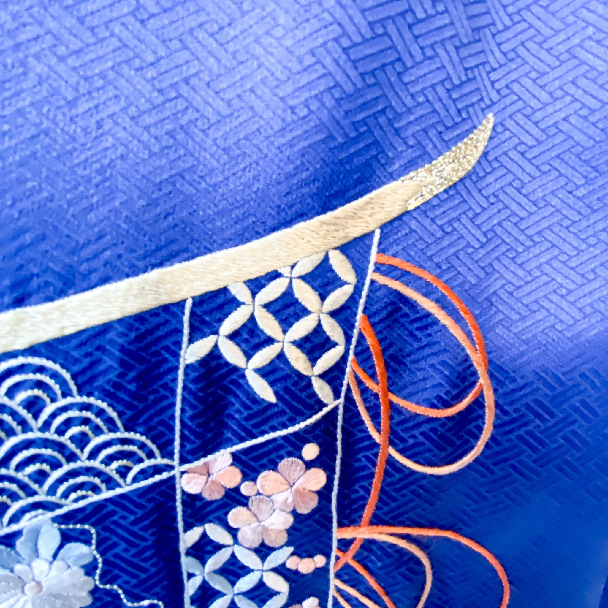 Tsumugi | Japanese Vintage Silk Kimono Dress - Navy