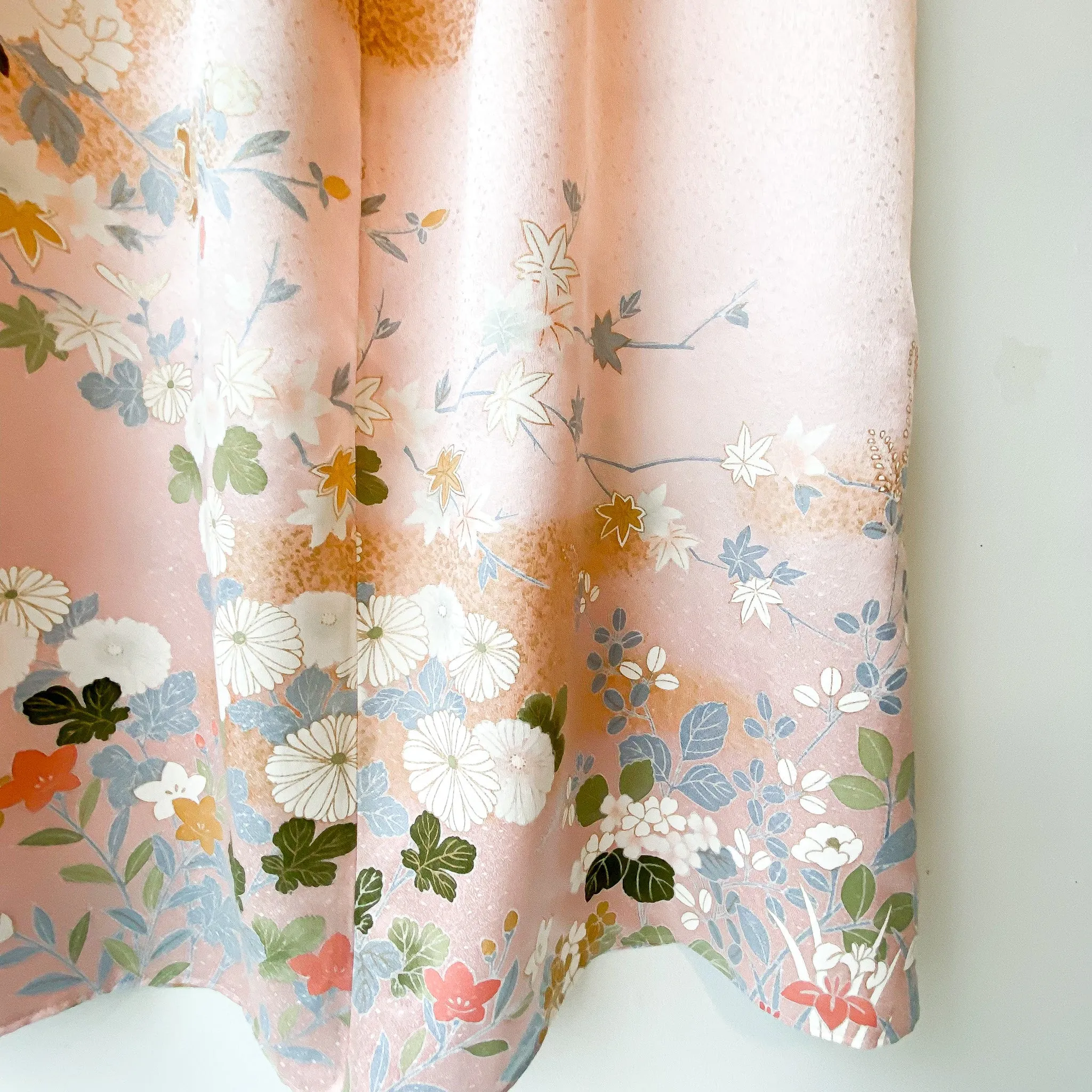 Tsumugi | Japanese Vintage Silk Kimono Dress - Pink