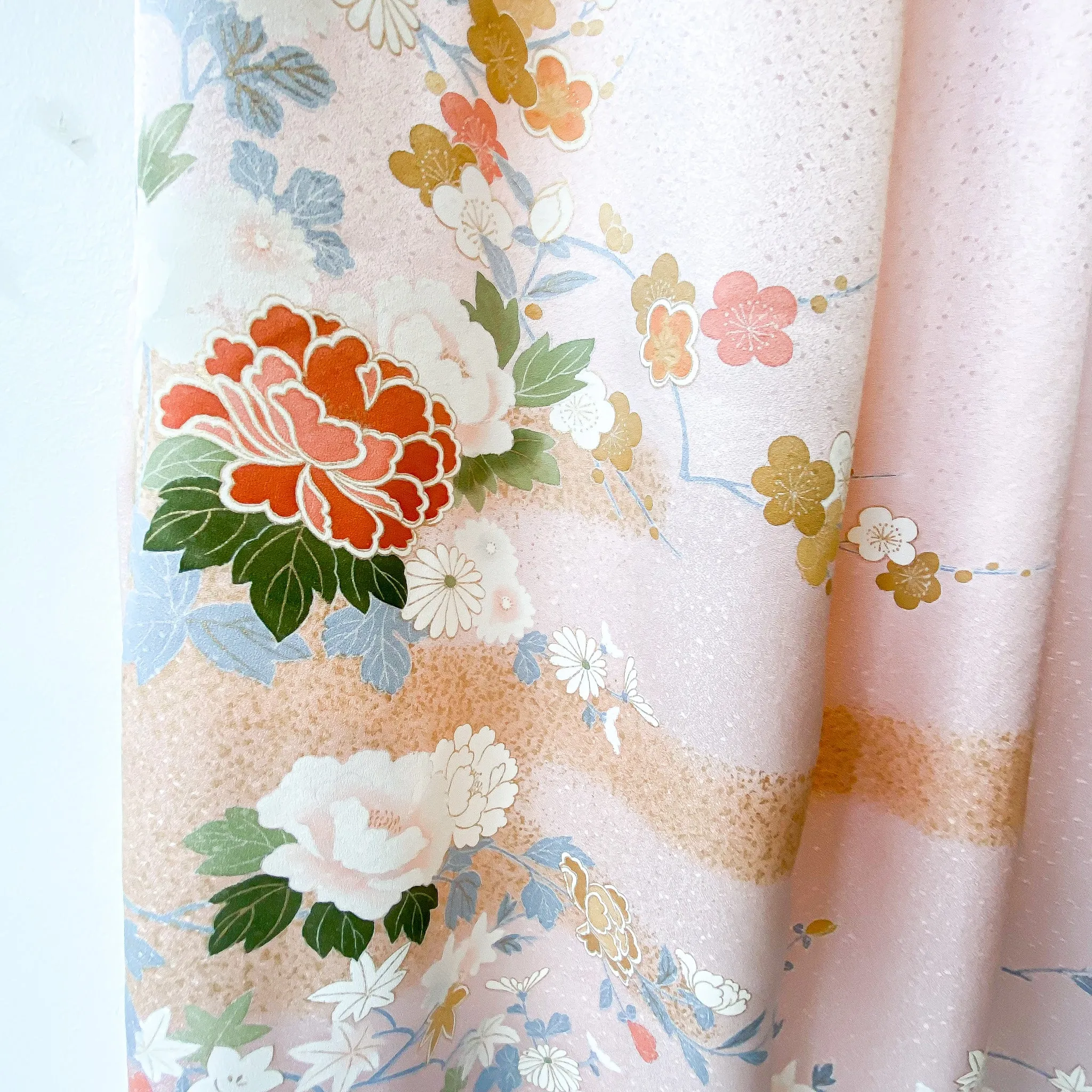 Tsumugi | Japanese Vintage Silk Kimono Dress - Pink
