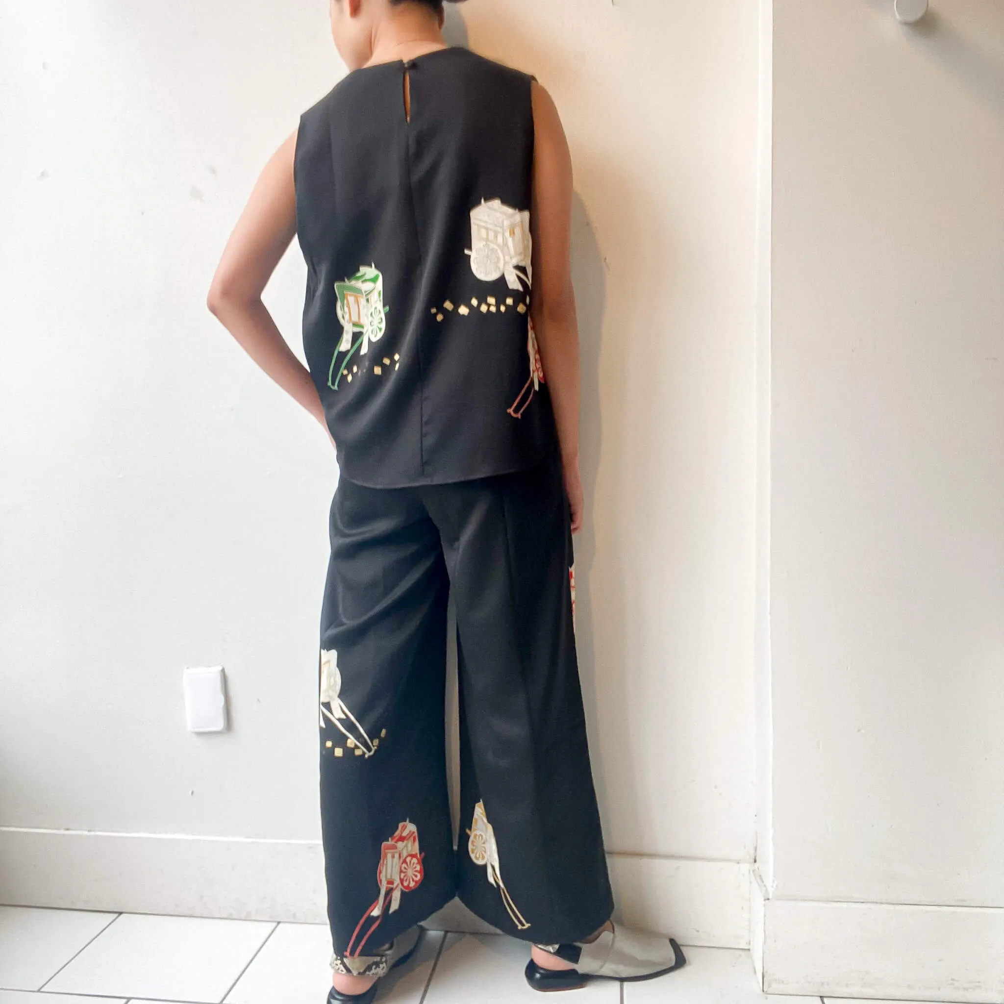 Tsumugi | Japanese Vintage Silk Kimono Shirt - Black