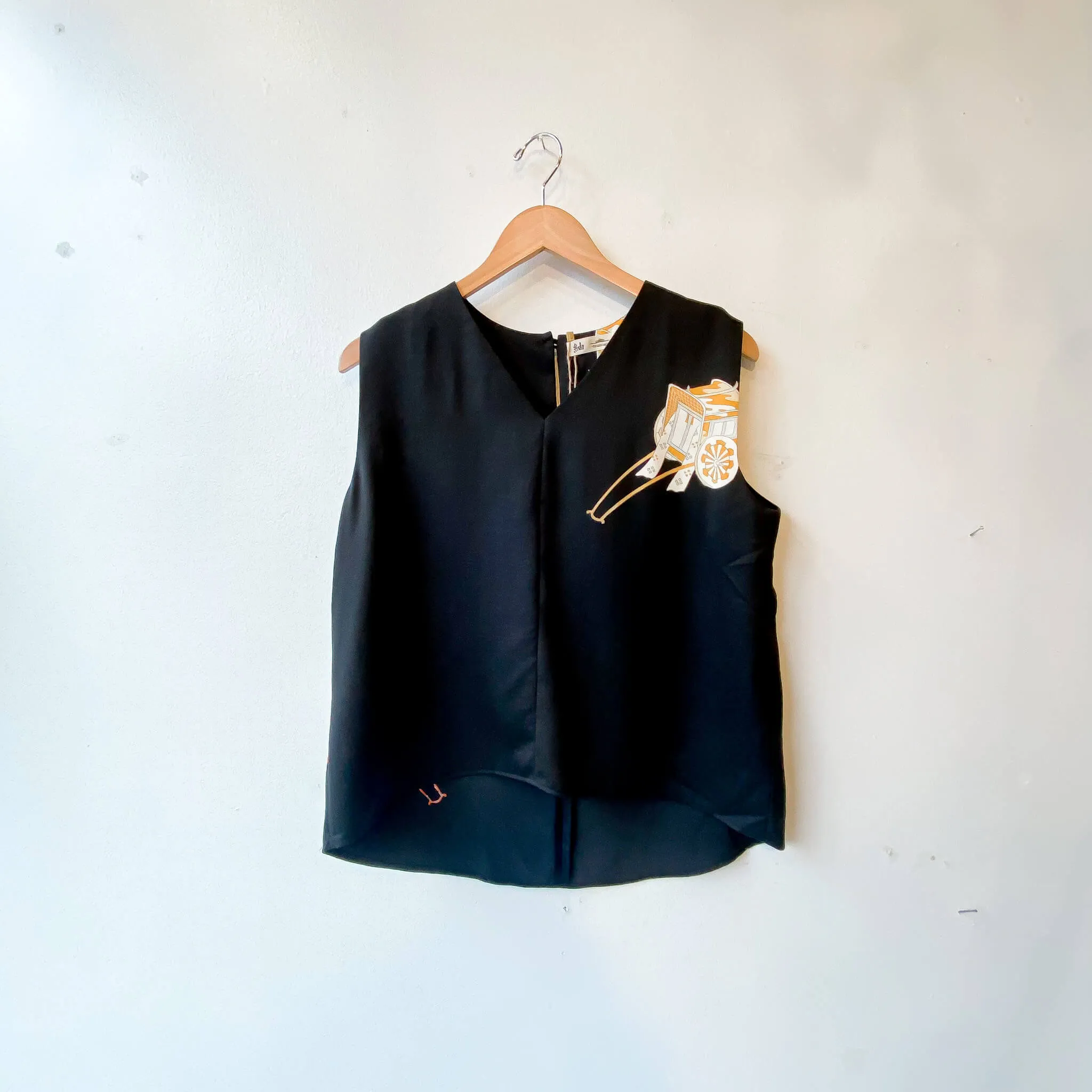 Tsumugi | Japanese Vintage Silk Kimono Shirt - Black