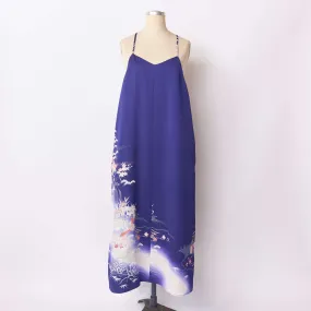 Tsumugi | Vintage Silk Kimono Dress | C1-Navy