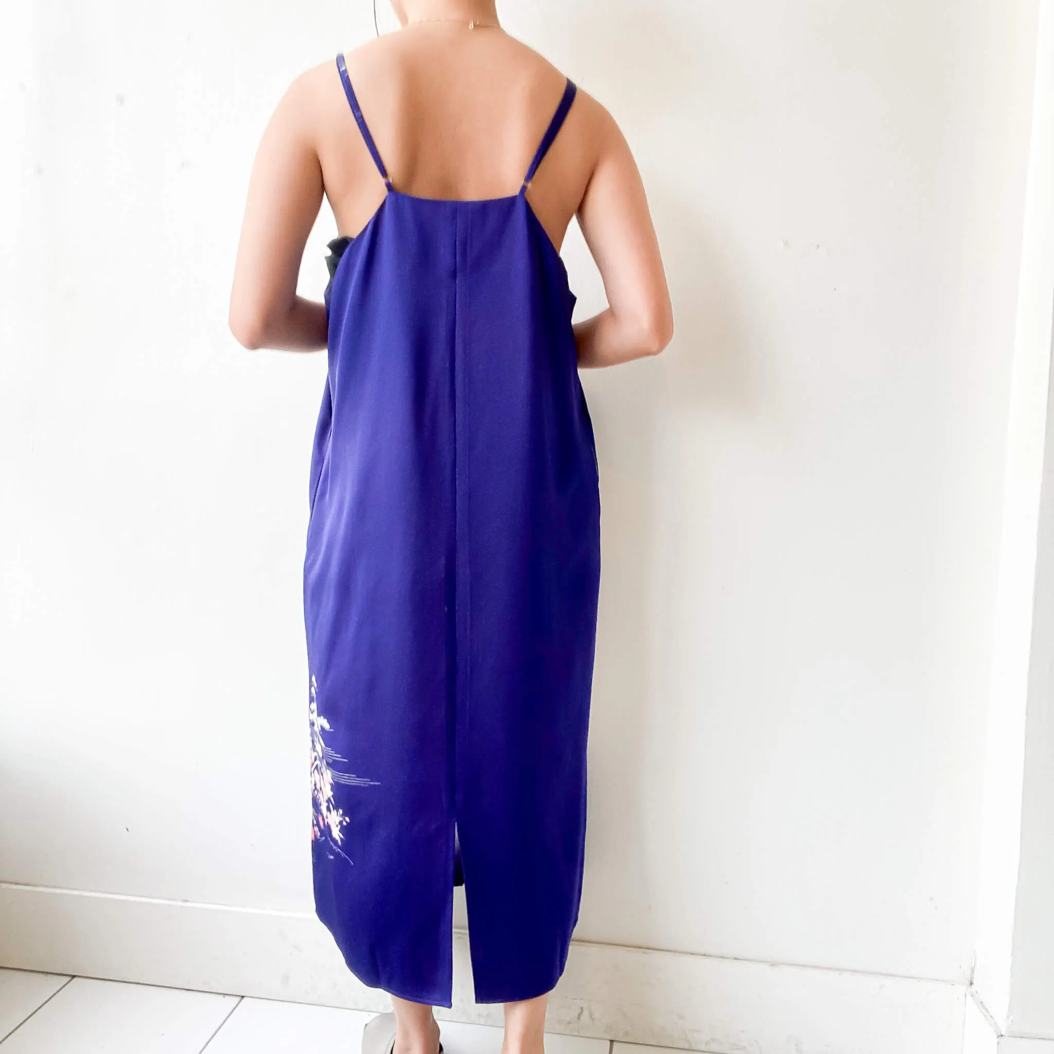 Tsumugi | Vintage Silk Kimono Dress | C1-Navy