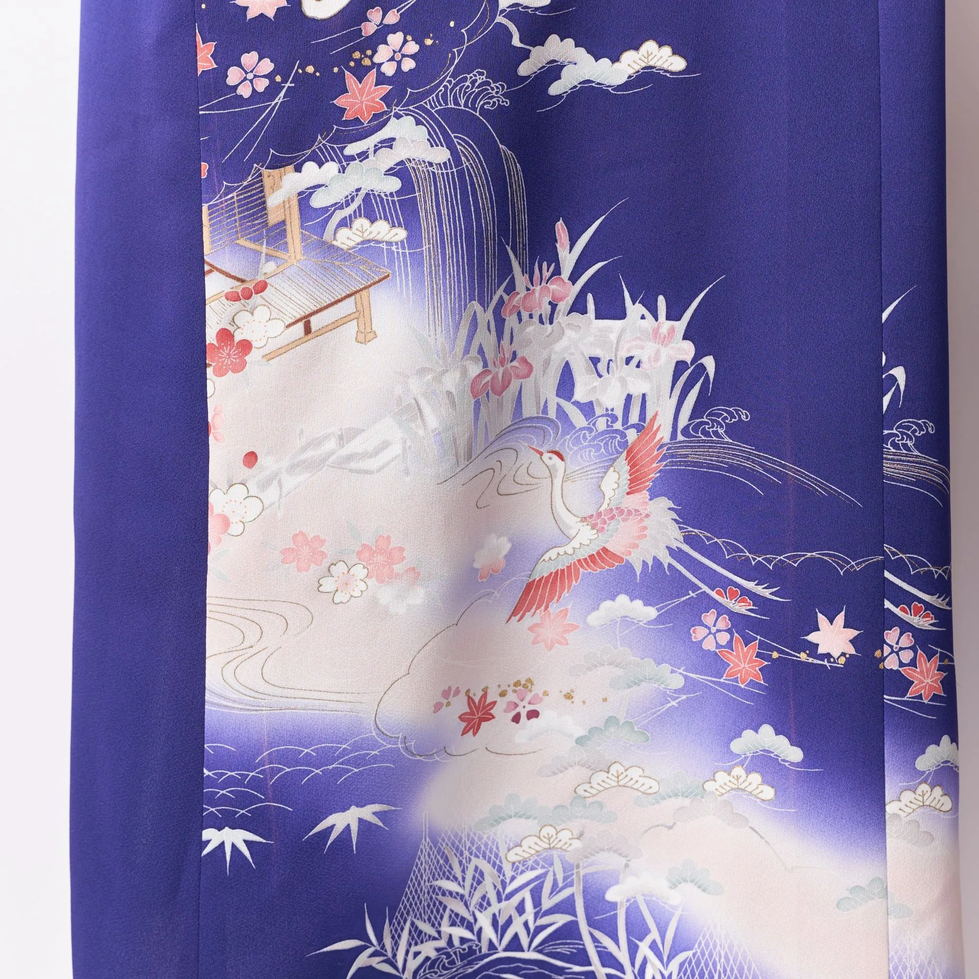 Tsumugi | Vintage Silk Kimono Dress | C1-Navy