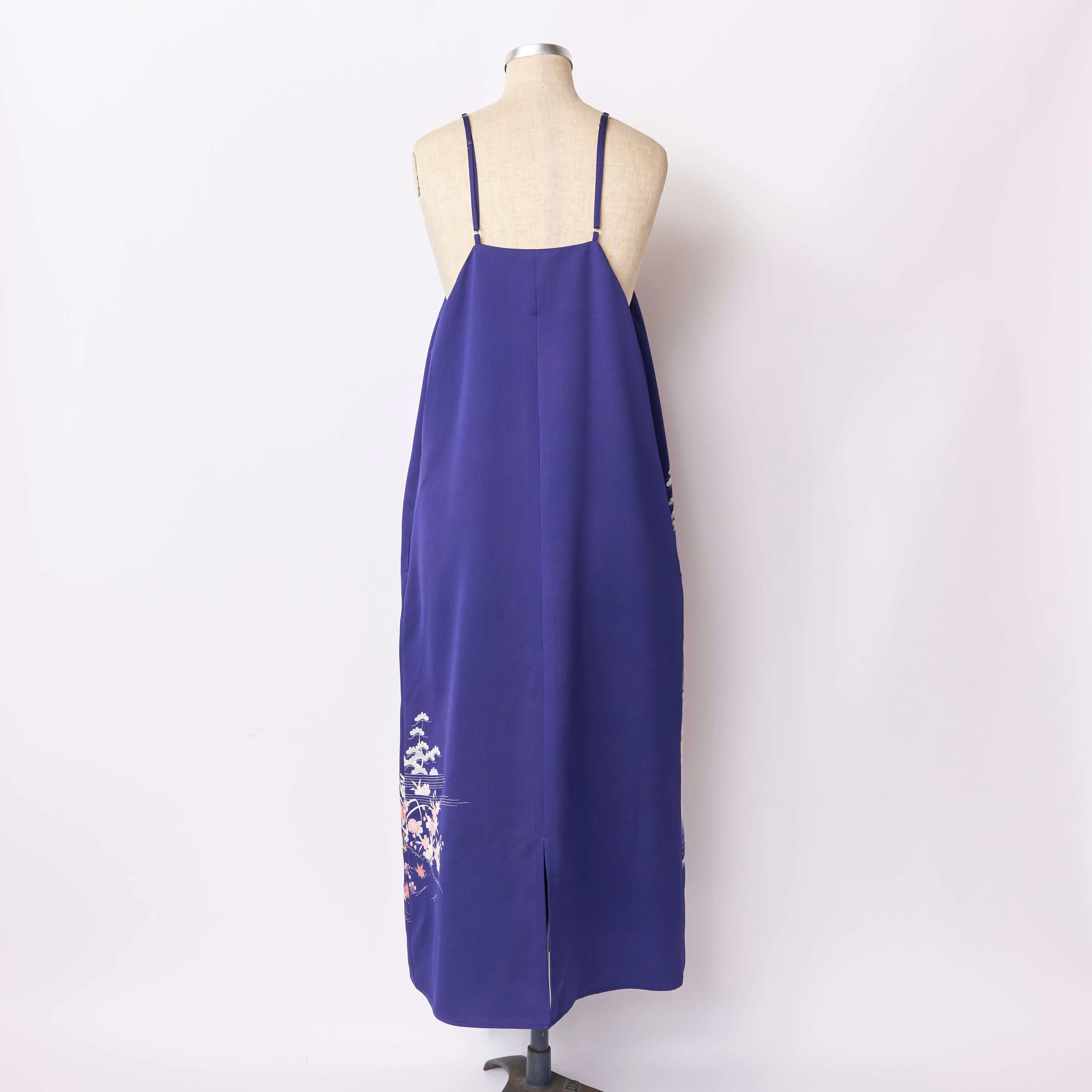 Tsumugi | Vintage Silk Kimono Dress | C1-Navy