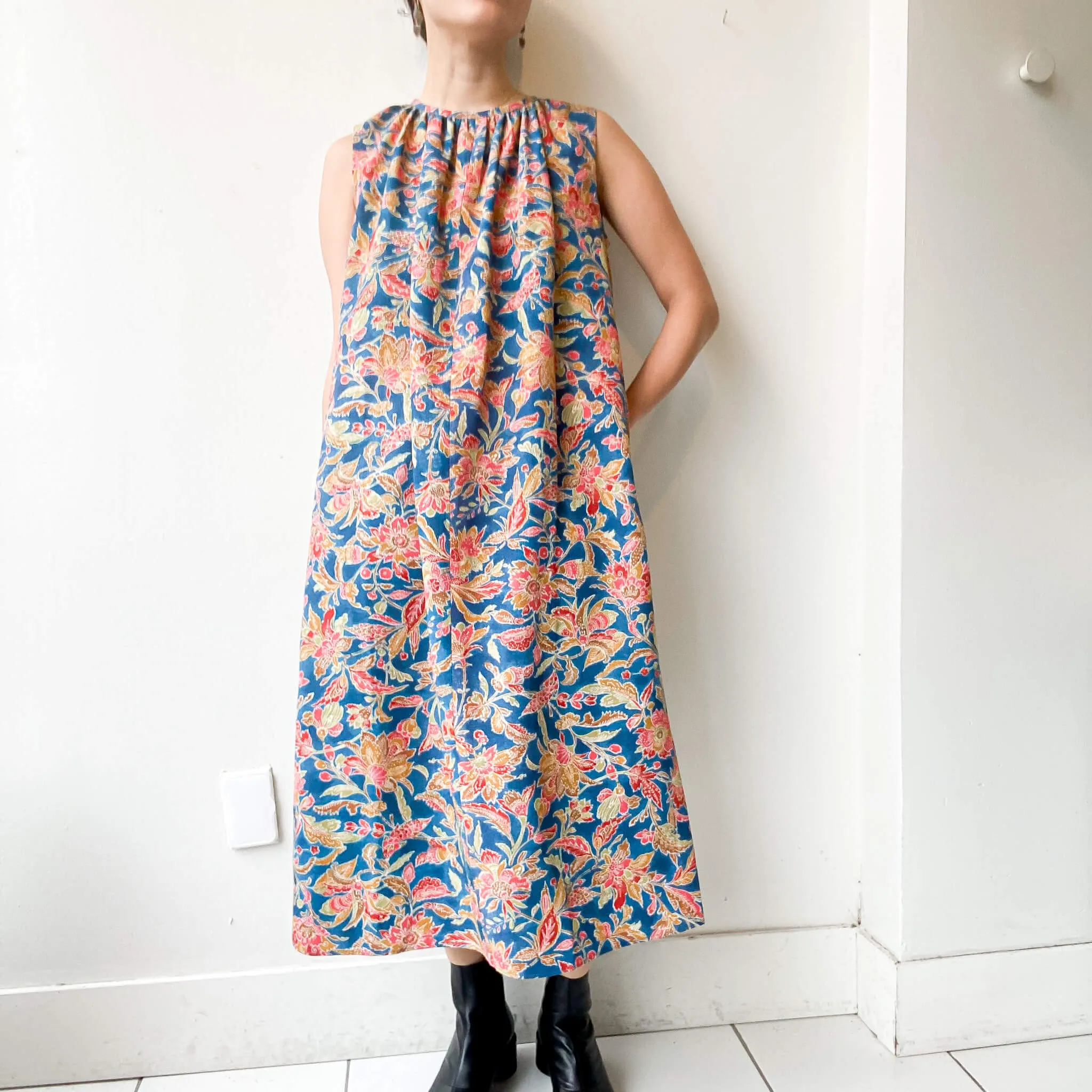 Tsumugi | Vintage Silk Kimono Dress | D10-Blue