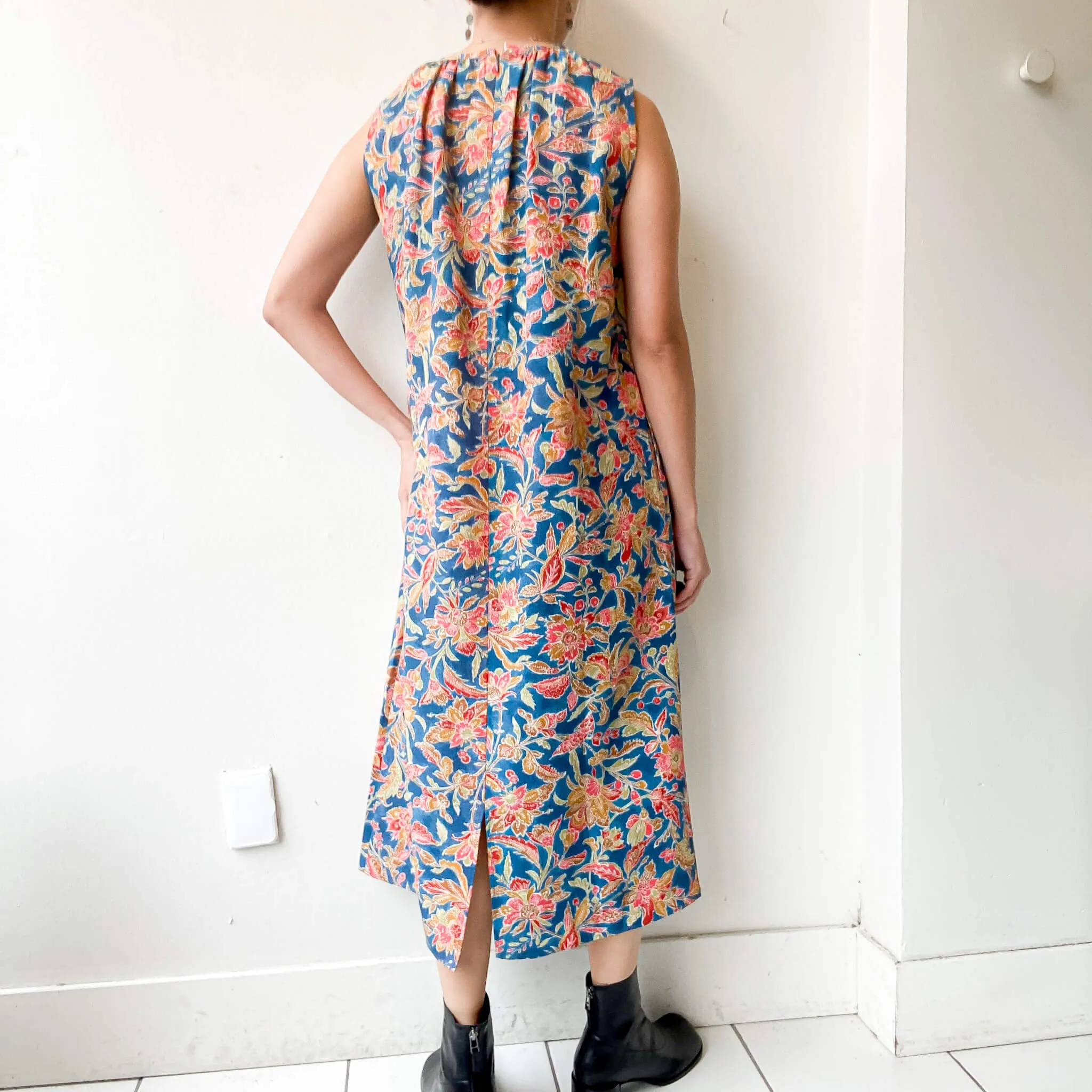 Tsumugi | Vintage Silk Kimono Dress | D10-Blue