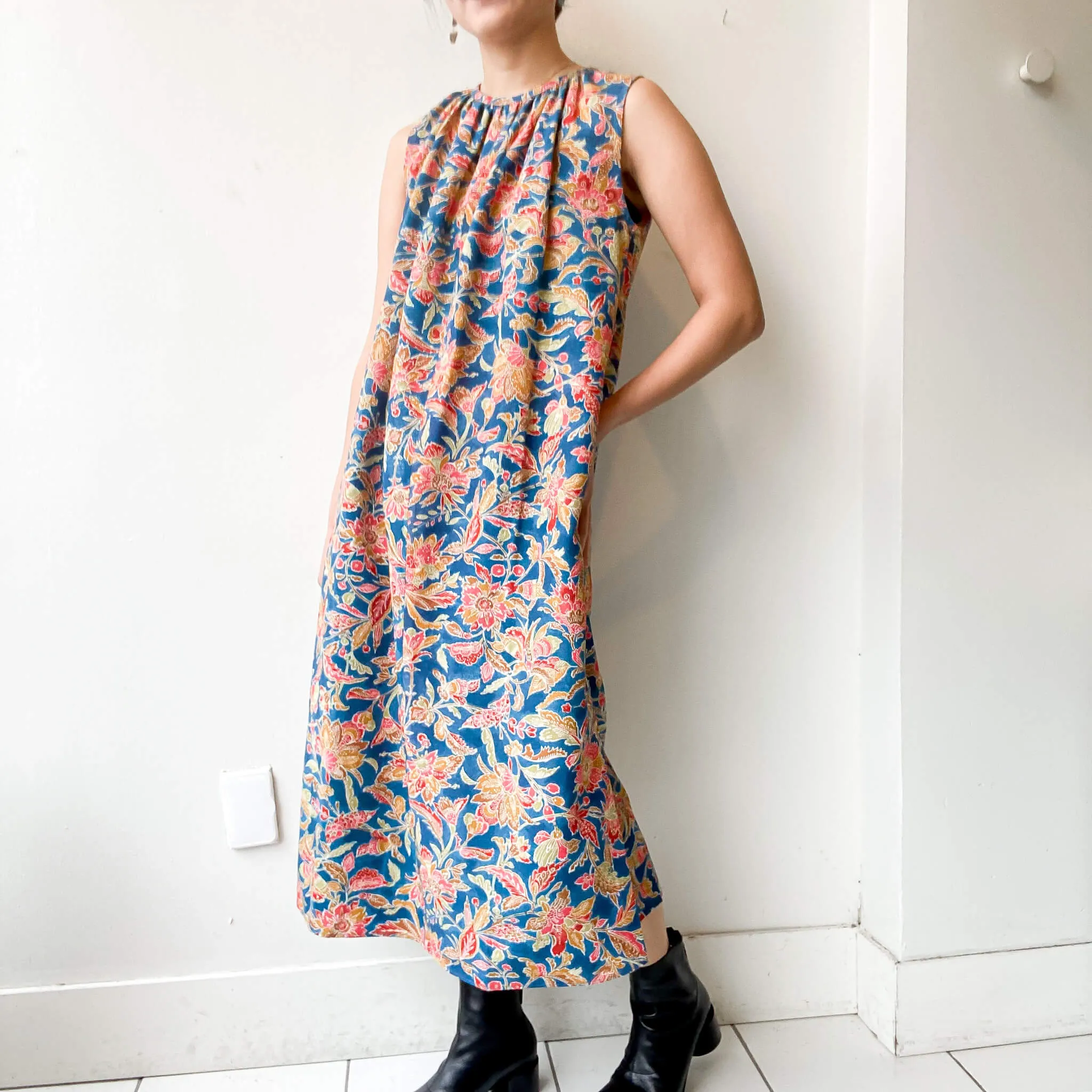 Tsumugi | Vintage Silk Kimono Dress | D10-Blue