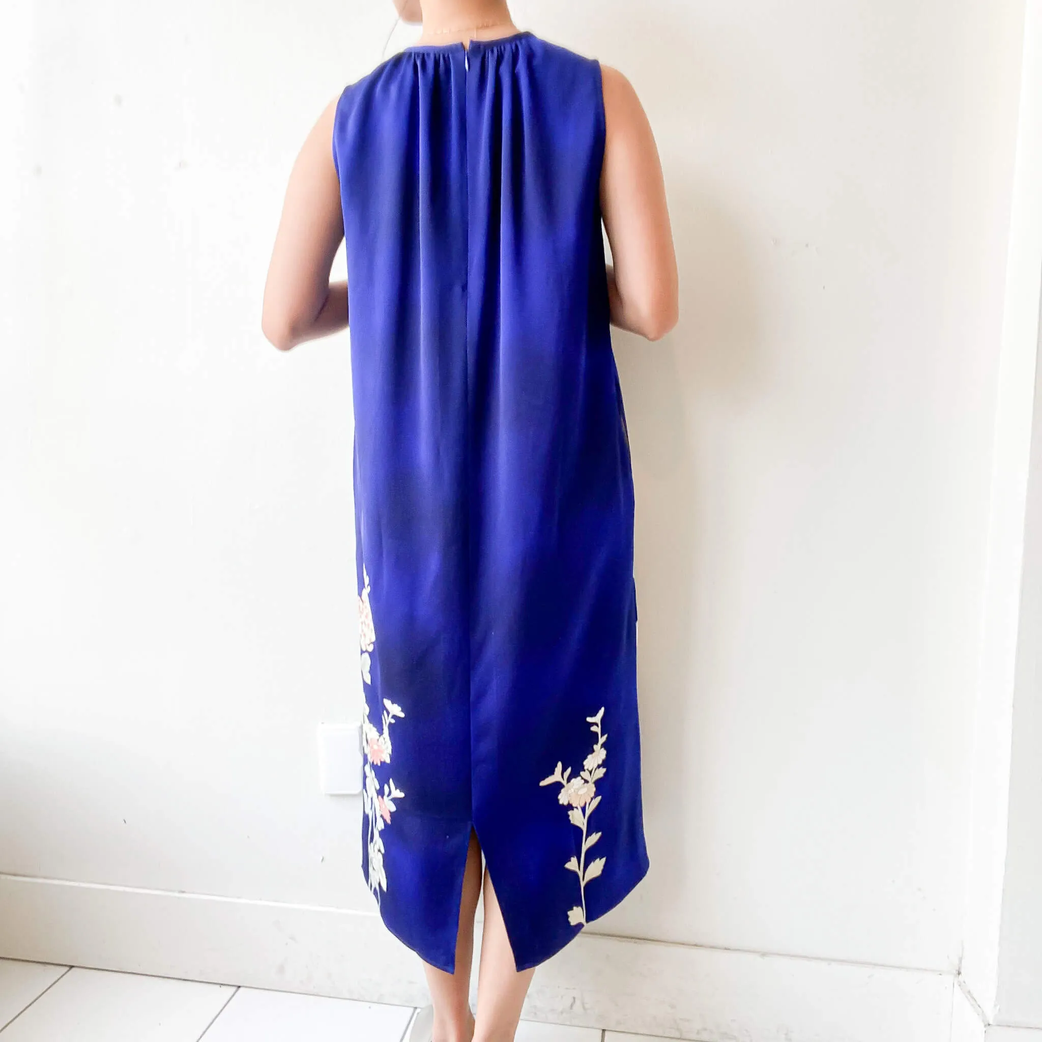 Tsumugi | Vintage Silk Kimono Dress| D2-Navy