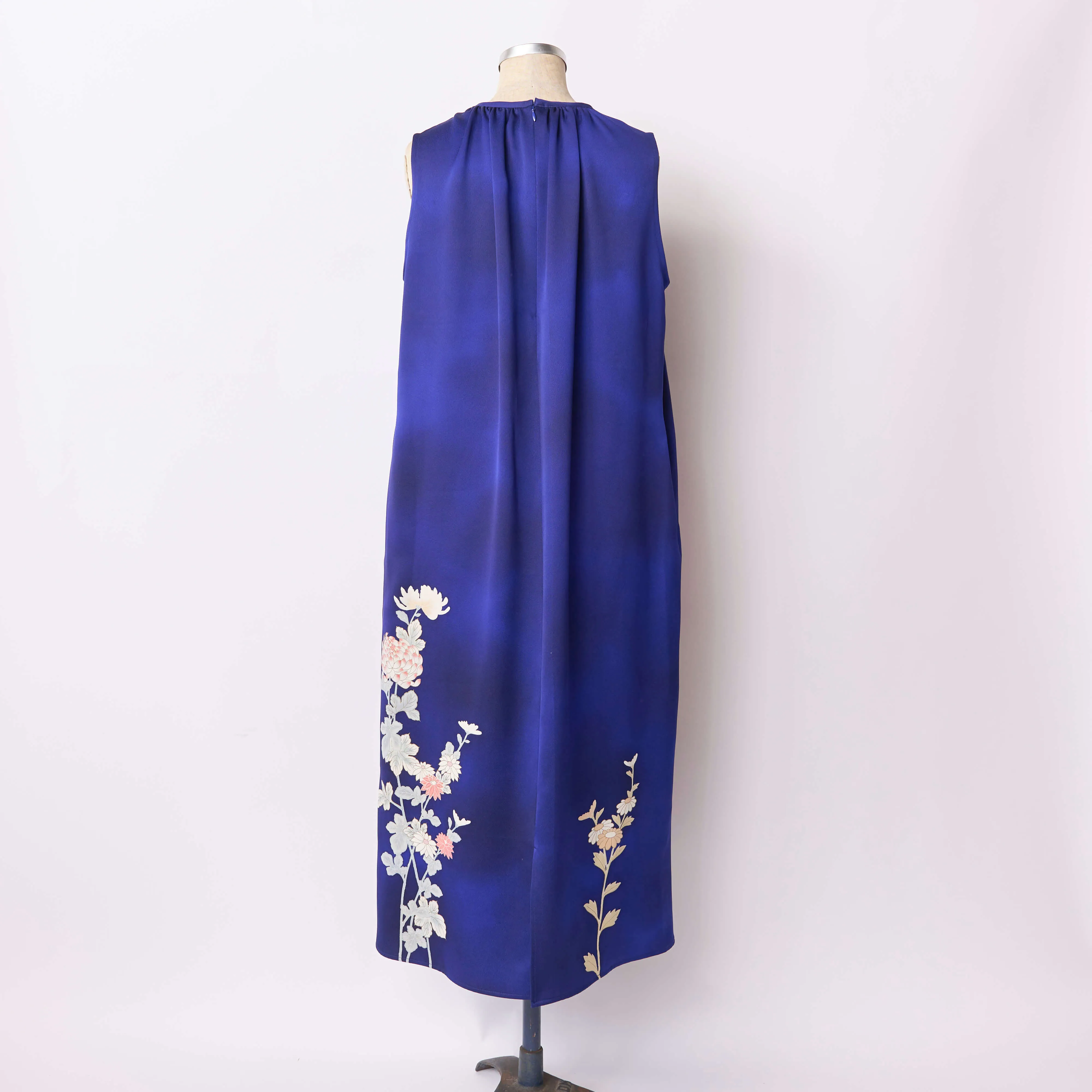 Tsumugi | Vintage Silk Kimono Dress| D2-Navy