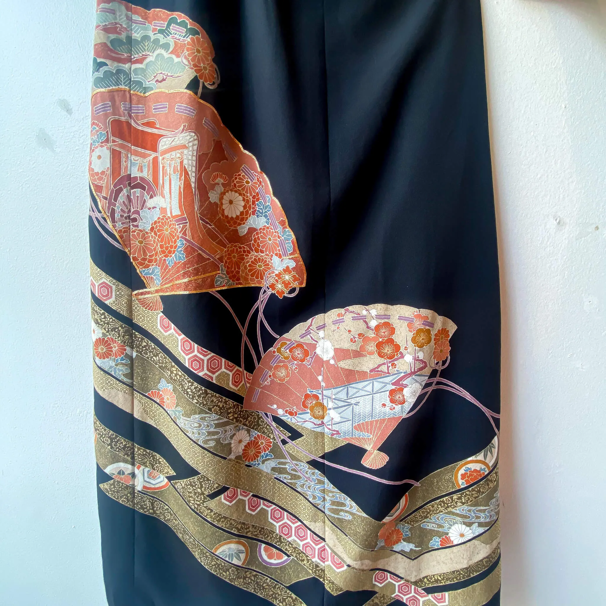 Tsumugi | Vintage Silk Kimono Dress | D7-Black