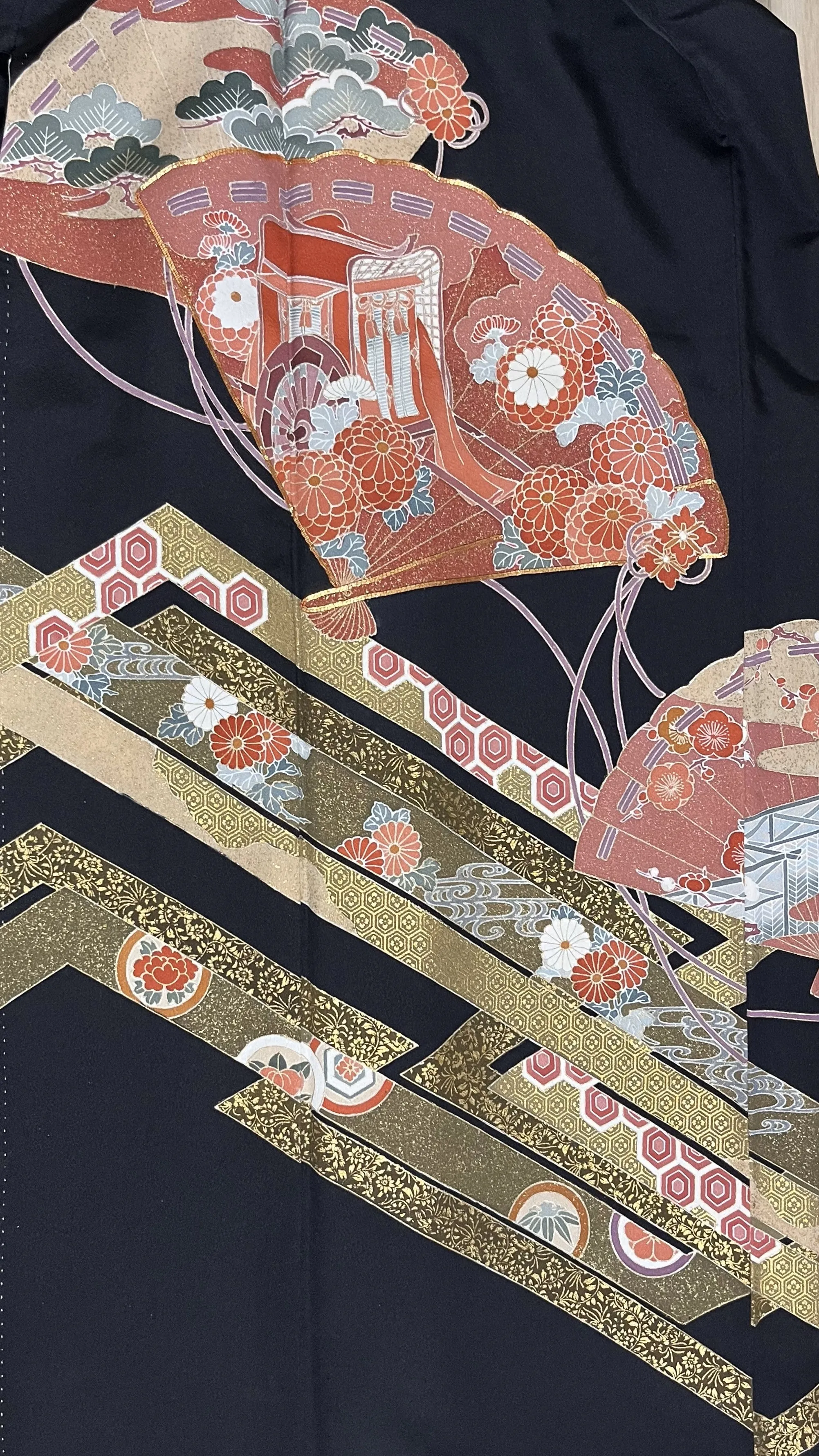 Tsumugi | Vintage Silk Kimono Dress | D7-Black