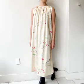 Tsumugi | Vintage Silk Kimono Dress | D8-White