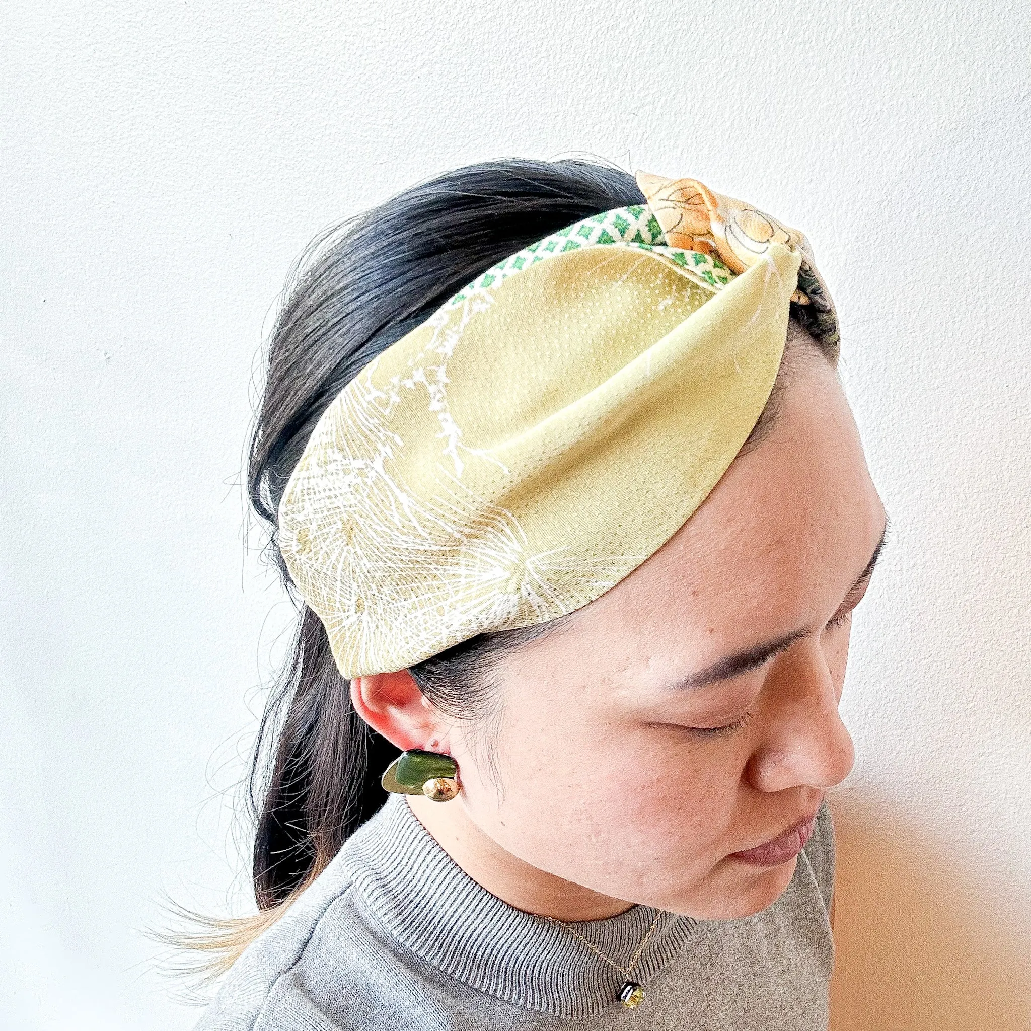 Tsumugi | Vintage Silk Kimono Headband | D10-Blue