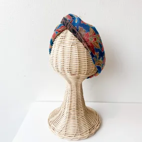 Tsumugi | Vintage Silk Kimono Headband | D10-Blue