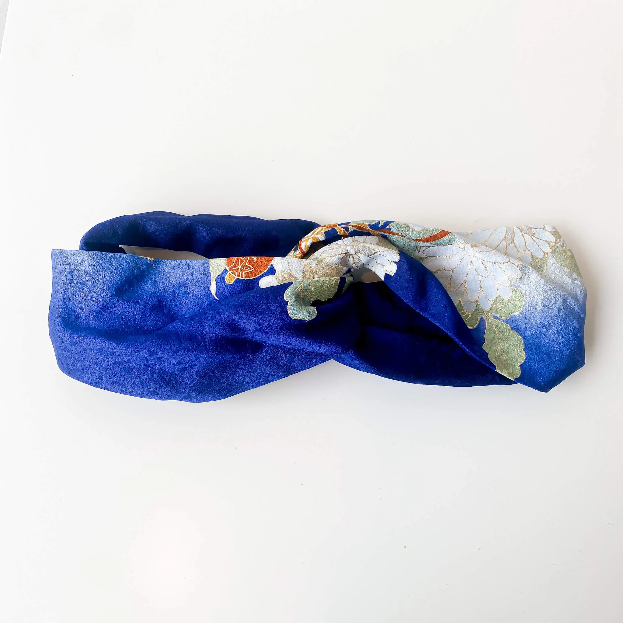 Tsumugi | Vintage Silk Kimono Headband | SD6- Blue