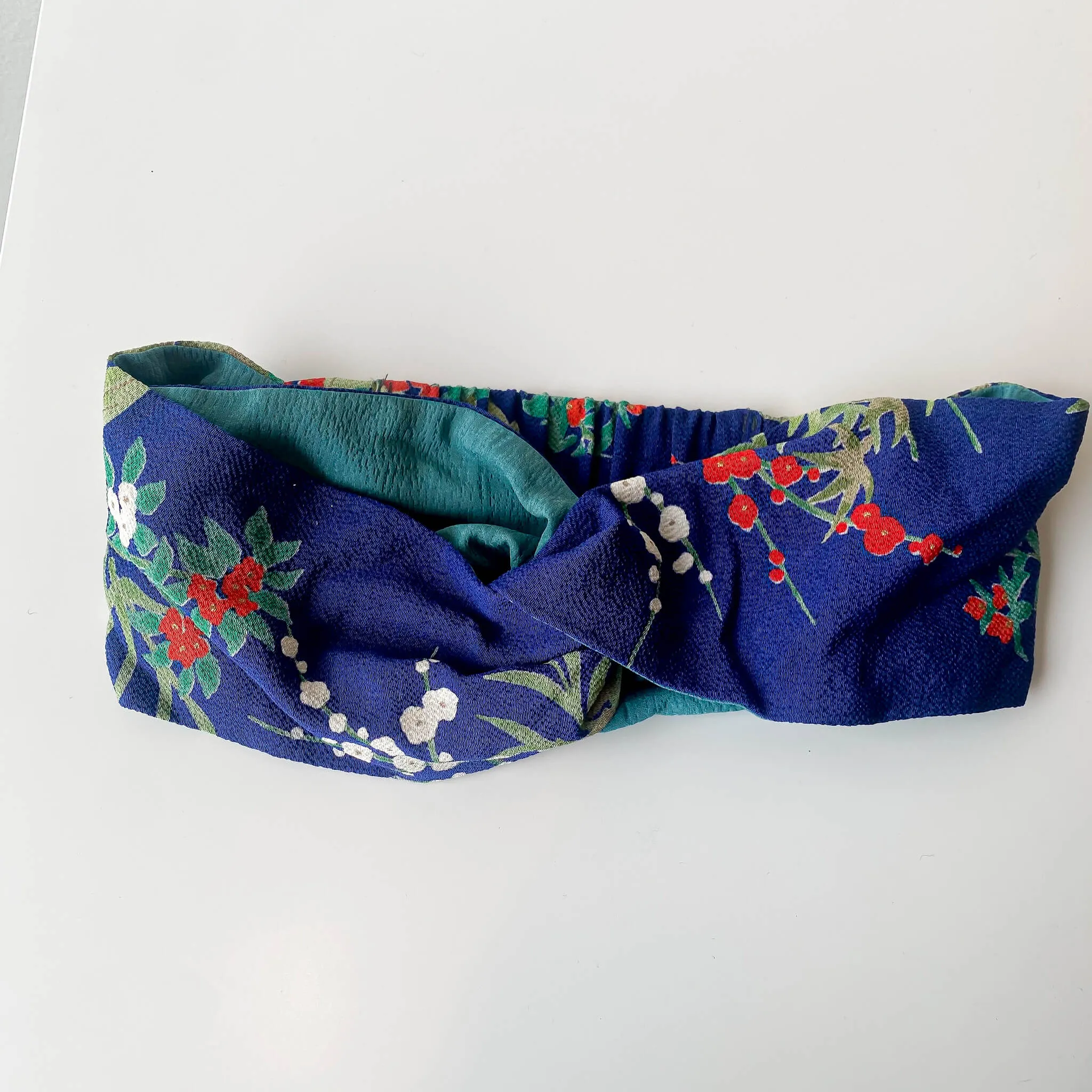 Tsumugi | Vintage Silk Kimono Headband | VD4- Blue