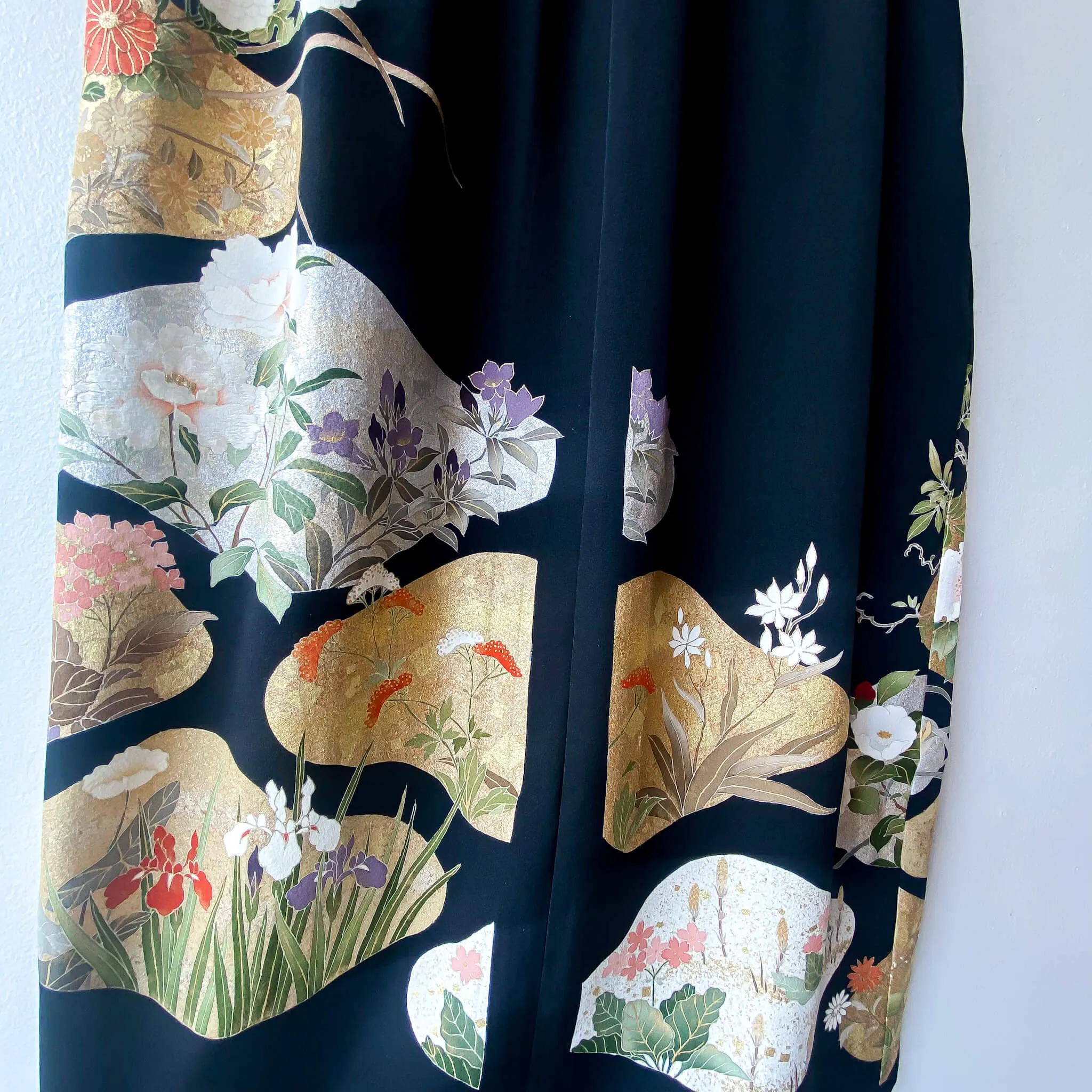 Tsumugi | Vintage Silk Kimono Short Sleeve Dress | SD2- Black