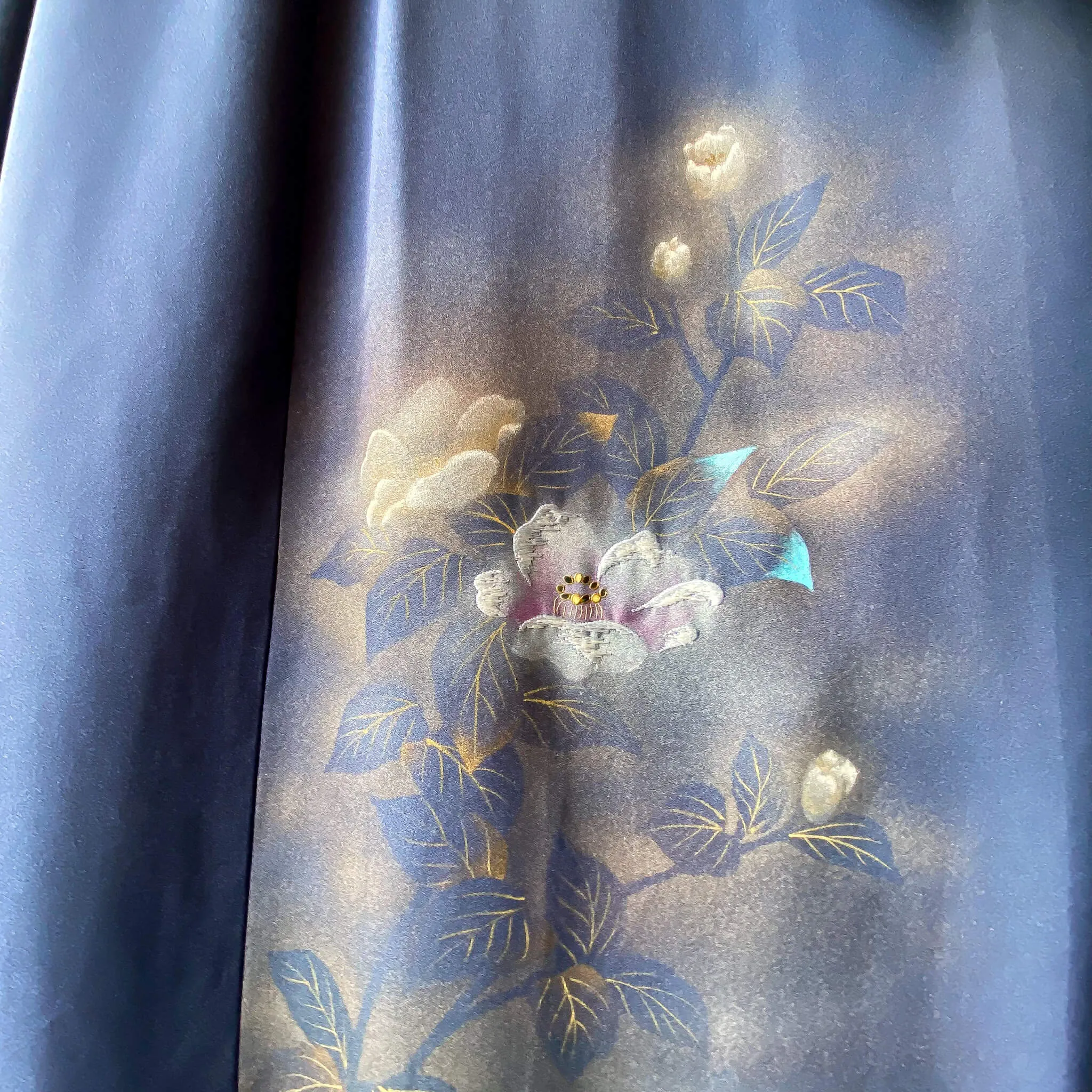 Tsumugi | Vintage Silk Kimono Short Sleeve Dress | SD4- Blue
